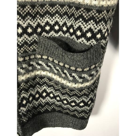 Esprit Sweater Small Womens Vintage Wool Blend Gray Black Geometric Design - Picture 5 of 8